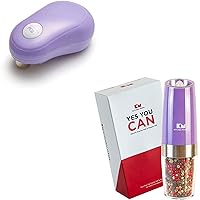 Kitchen Mama Electric can opener Auto (Purple) + Salt and Pepper Grinder (Purple)