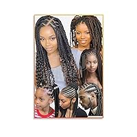QYSHVT Hair Braiding Poster African Hair Braiding Poster Hair Salon Poster (3) Canvas Painting Posters And Prints Wall Art Pictures for Living Room Bedroom Decor 16x24inch(40x60cm) Unframe-style