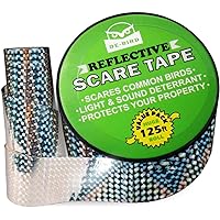 De-Bird Scare Tape, Reflective Bird Deterrents for Outside to Keep Birds Away, Easy-Install Bird Tape to Stop Damage, Roosting and Mess (125ft Roll)