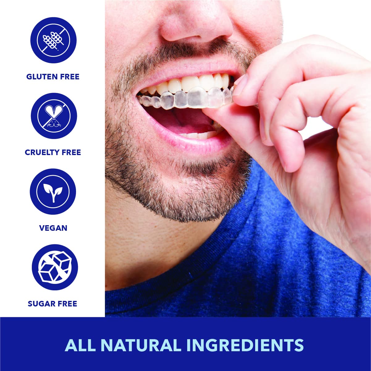 CUSTMBITE All Natural Dental Appliance Cleaner, Made in USA, Dentures, Retainers, & Mouthguards, No Harsh Chemicals