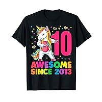 10 Years Old Unicorn Flossing 10th Birthday Girl Party T-Shirt
