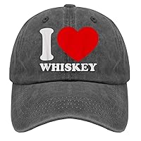 I Love Heart Whiskey Hats for Men Golf Funny Trucker Women Black Golf Hats Gift Hat Slogan Hat River Hat Cap
