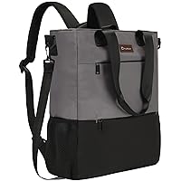 CYUREAY Convertible Backpack Tote, Women Laptop Backpack, Travel Backpack,Work Backpack, Nurse Backpack, Teacher Backpack, Carry on Backpack 15.6-Inch, Grey