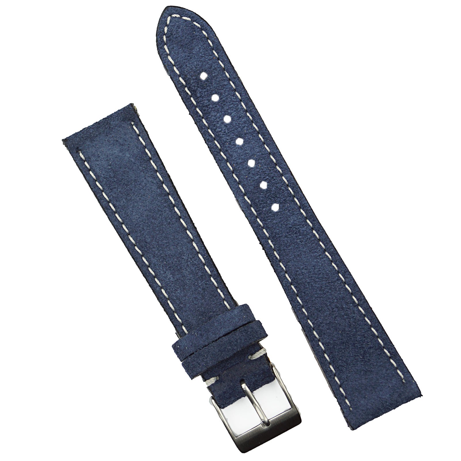 B & R Bands 19mm Pacific Blue Classic Suede Watch Band Strap