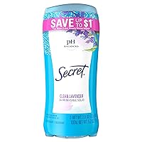 Secret Invisible Solid Antiperspirant and Deodorant, Clean Lavender, Twin Pack, 2.6 Oz each