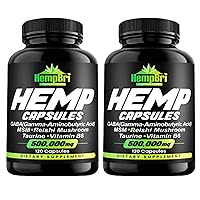Hemp Oil Extract Capsules for Joint Support Your Health Sleep Supplement Pill Tablets Immune Natural Seed Oils Powder (Pack of 2)