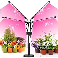 Grow Lights for Indoor Plants, Four Head LED Grow Light with Full Spectrum & Red White Spectrum for Indoor Plant Growing Lamp, Adjustable Gooseneck, Suitable for Plant(Four-head plant light)