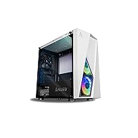 Stinger Micro-ATX Tower Gaming Desktop Case: Tempered Glass Panel, 3X ARGB Fans Pre-Installed LED ARGB Fans, 1x USB 3.0 Ports, 2X USB 2.2 Ports, & Mesh Front Panel Airflow