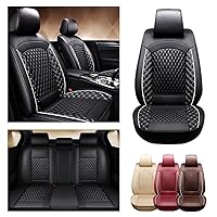 Luxury Car Seat Covers for Bronco Sport 5-Seats Full Set Leather Automotive Vehicle Cushion Cover, Waterproof Leather Seat Protectors MH41 Black