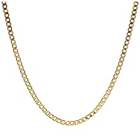 jewellerybox 9ct Gold 2mm Thick Diamond Cut Curb Necklace 18 Inches