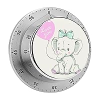 Kitchen Timer Cute Elephant Classroom Timer Stainless Steel Countdown Timer with Magnetic Backing