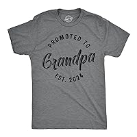 Crazy Dog Mens Shirts Promoted to Papa Grandpa or Uncle 2024 2023 2022 and 2021 Funny Fathers Day Tees