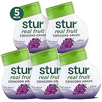 Stur Liquid Water Enhancer | Concord Grape | Naturally Sweetened | High in Vitamin C & Antioxidants | Sugar Free | Zero Calories | Keto | Vegan | 5 Bottles, Makes 120 Drinks