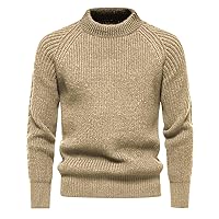 Mens Sweaters Fall Ribbed Knit Sweater Crewneck Slim Fit Pullover Casual Basic Fall Winter Warm Jumper Sweaters