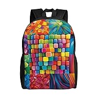 Colorful Puzzle Laptop Backpack Water Resistant Travel Backpack Business Work Bag Computer Bag For Women Men