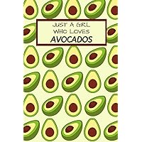 Just A Girl Who Loves Avocados: Funny Novelty Avocado Themed Gift| Lined Journal To Write In| Avocado Lover Gift For Girls (Gag Gift}