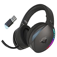 KLIM Panther Wireless Gaming Headset for PS4 PS5 Switch PC, Low Latency, Noise Cancelling Over Ear Bluetooth Headphones with Microphone, 3D Surround Sound, RGB Gaming Headphones - New 2023