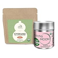 Matcha Moon Organic Spring Zen & Gyokuro Matcha Green Tea Powder Sampler Bundle - Premium Ceremonial-Grade Matcha Teas from Uji Kyoto & Kagoshima