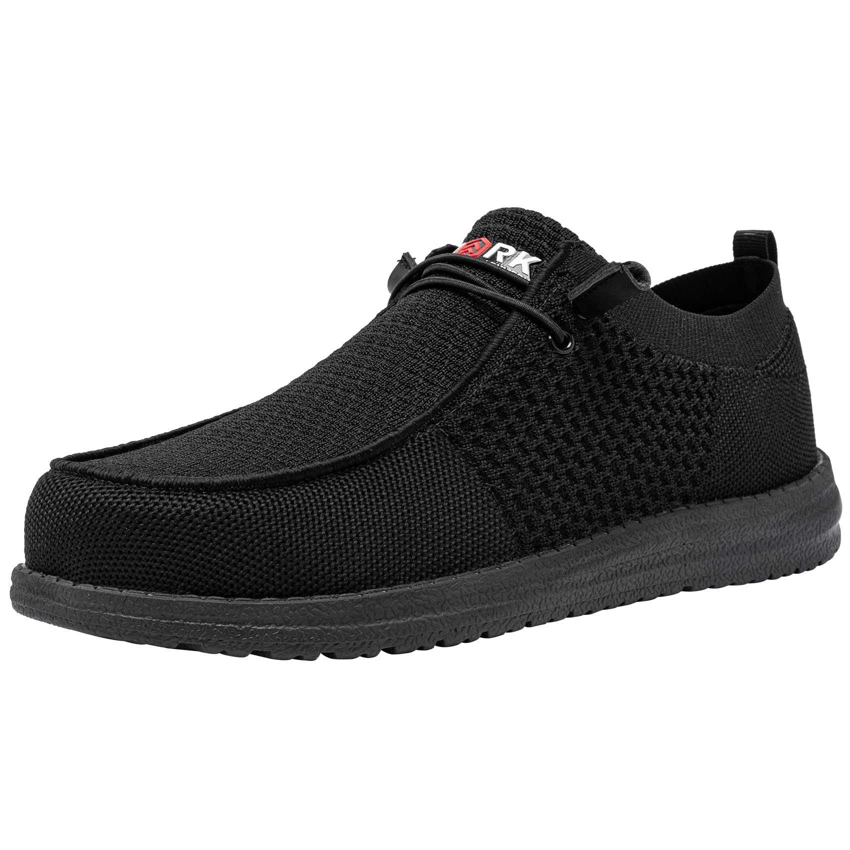 LARNMERN Slip On Steel Toe Shoes Men Lightweight Comfortable Lounging Walking Sneakers Steel Toe Loafers