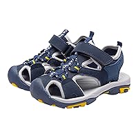 Boys Summer Closed Toe Sport Water Shoes Adjustable Hiking Athletic Sandals Quick-Drying Beach Outdoor Shoes