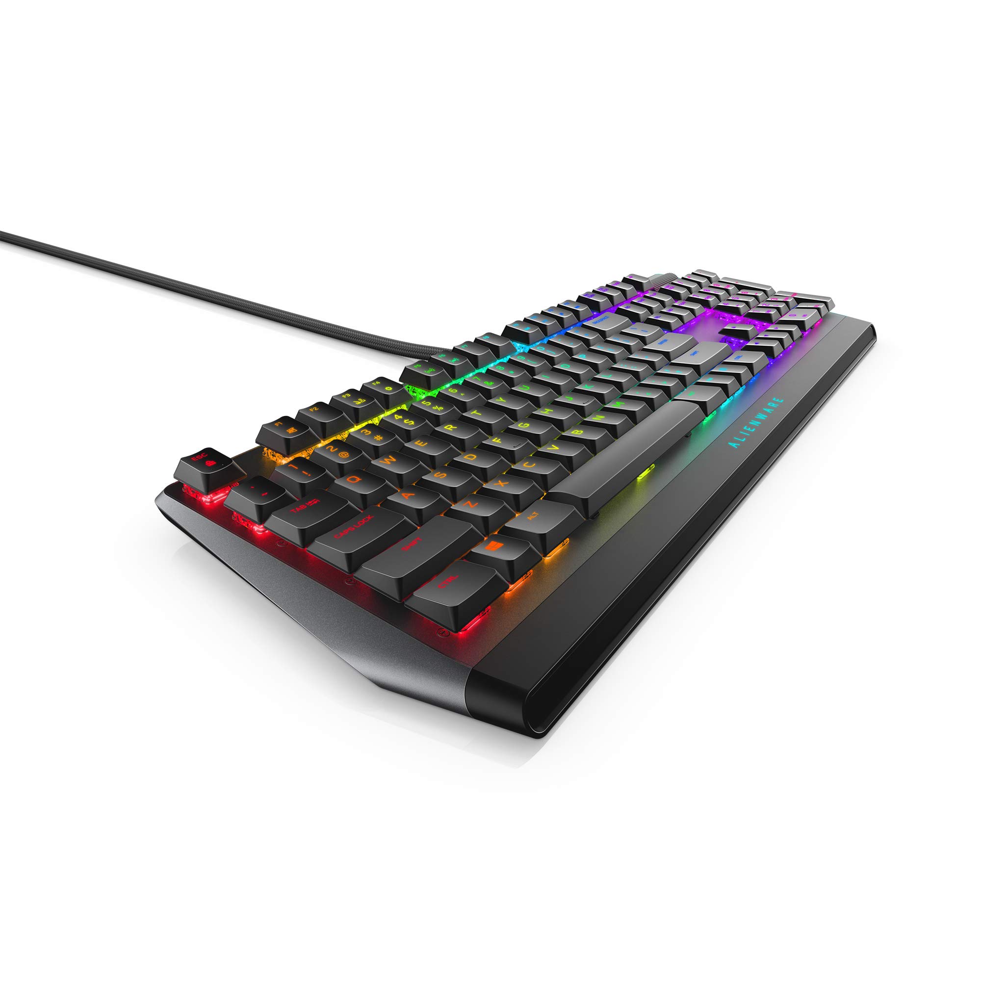 Alienware Low-Profile RGB Gaming Keyboard AW510K: Alienfx Per Key RGB LED - Media CONTROLS & USB Passthrough - Cherry MX Low Profile Red Switches
