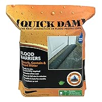 Quick Dam QD65-2 5' Barrier Water Flood Dam Bags, 2 Pack, Black