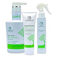 Xiaomoxuan Tea Tree Hair Mask for Frizzy Hair Care with Collagen Shampoo and Conditioner Set Sulfate Free Bundle