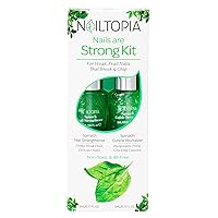 Nails are Strong Kit, Nail Strengthener and Cuticle Revitalizer - Plant-Based, Non Toxic, Bio-Sourced - Hardening and Conditioning Superfood Treatment - Spinach Extract (Clear) - 2 Pc