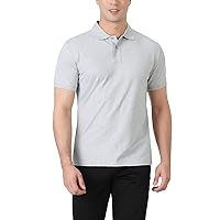 Men's Lapel Golf Shirts Solid Short Sleeve Active Tees Regular-Fit Business T-Shirt Casual Button Tops for Men