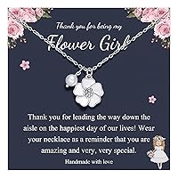 Flower Girl Necklace Pearl Flower Charm Necklace Wedding Jewelry Gifts for Flower Girl