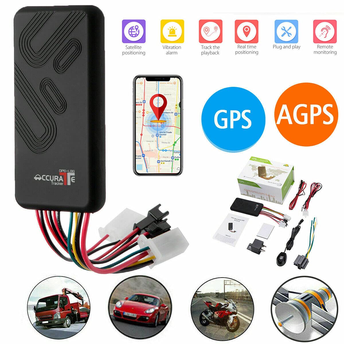 Hot Car Vehicle Motorcycle Bike Real Time GPS Tracker GSM GPRS Tracking Device Realtime GPS GPRS GSM Tracker Tracking Device for Car Vehicle Motorcycle Bike Car GPS Tracker GSM