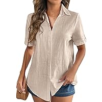 Summer Outfits for Women, 2024 Trendy Pilates Womens Short Sleeve Tops Casual Shirts Clothes Work T Shirt, S, XXL