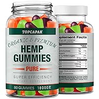 Hemp Gummies Organic Hemp Oil Extract Gummy Advanced Extra Strength Supplement for Adults Bedtime - Fruite Flavor Low Sugar Made in USA