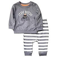 Cat & Jack Infant Boys & Girls Gray Spider Halloween Sweatshirt & Stripe Pants Set