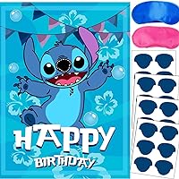 Stitch Birthday Party Supplies,Stitch Party Games Pin The Noses on Stitch, Stitch School Theme Party Favors