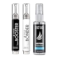 Super Booster for Eyelash Extensions 15ml & Extra Bonder 15ml & Primer/Cleanser 40ml - Stacy Lash/Adhesive Accelerator/Glue Activator/Sealer/Protein Oil Remover/Professional Supplies