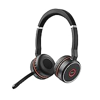 Jabra Evolve 75 SE Stereo Wireless Headset - Bluetooth Headset with Noise-Cancelling Microphone, Active Noise Cancellation - MS Teams Certified, Works with All Other Platforms - Black