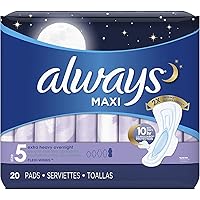 Maxi Overnight Extra Heavy Flow with Wings Unscented Pads