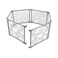 Skip Hop Expandable Baby Gate, Playview Enclosure, Silver Lining Cloud