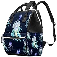 Fluorescent Dancing Jellyfish Diaper Bag Backpack Baby Nappy Changing Bags Multi Function Large Capacity Travel Bag