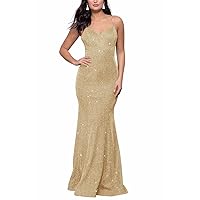 Sparkly Prom Dresses Long Mermaid Formal Evening Party Gowns for Women Backless Homecoming Dresses