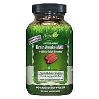 Irwin Naturals Brain Awake Max3 + Nitric Oxide Booster 60 Count