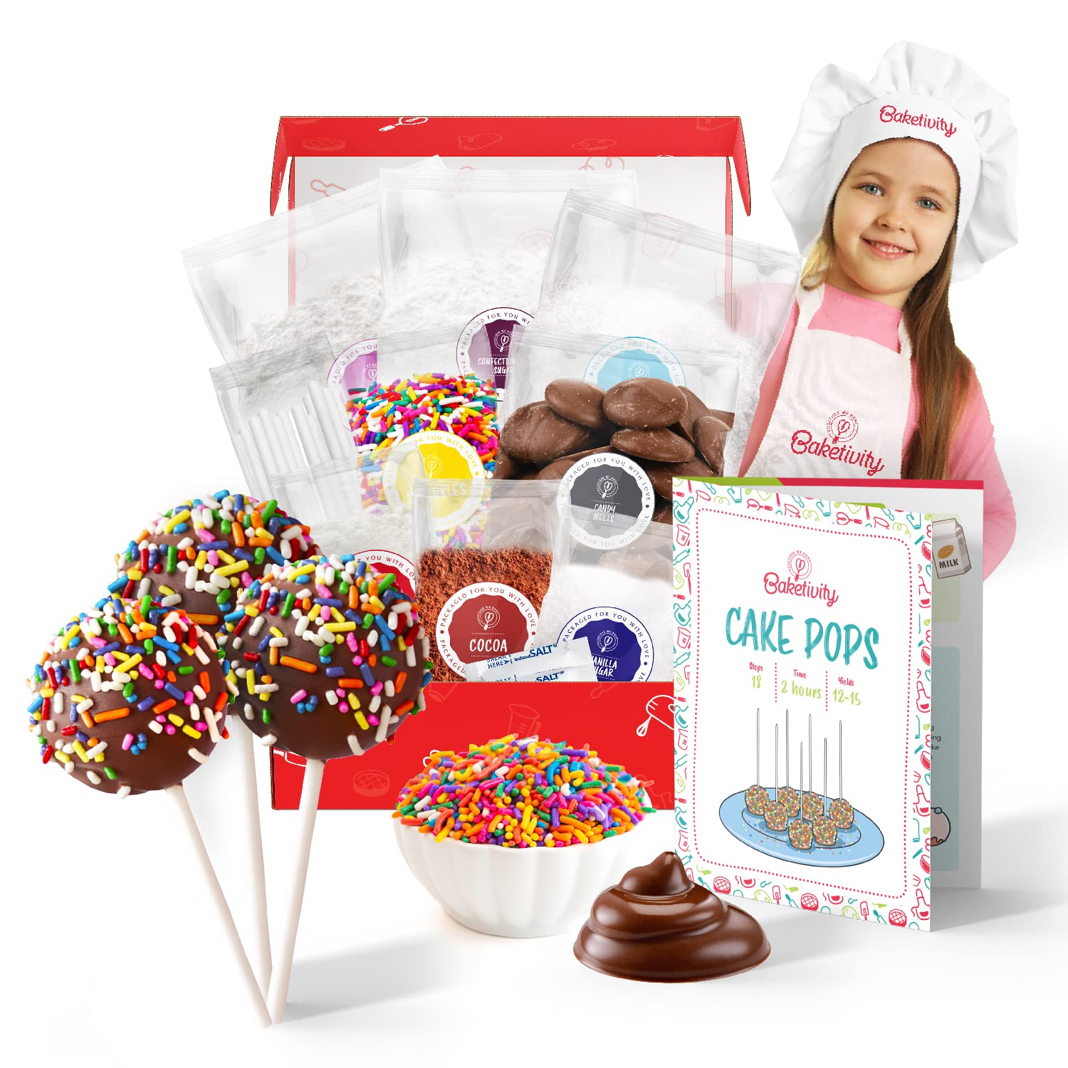 Buy BAKETIVITY Cake Pop Sticks Kids Baking Kit | Cake Pop Kit For ...