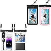 JOTO 2 Pack Waterproof Phone Case Holder Pouch Bundle 2 Pack Large Waterproof Phone Pouch