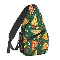 Funny Food Pizza Sling Bag for Women Crossbody Sling Backpack Men Casual Daypack Backpacks Gym Cycling Travel Hiking