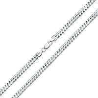 Bling Jewelry Solid Heavy .925 Sterling Silver 150 Gauge 5MM Thick Curb Miami Cuban Chain Necklace For Men Nickel-Free Made In Italy 18 20 24 30 Inch