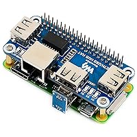 Ethernet/USB HUB HAT Expansion Board for Raspberry Pi 4B/3B+/3B/2B/Zero/Pi Zero W/Pi Zero 2W,with RJ45 10/100M Ethernet Port (Based on RTL8152B Chip) and Three USB Ports,Compatible with USB2.0/1.1