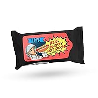 I Love Big Sloppy Hot Dogs Wipes - Comic Astronaut Woman with Hot Dog Design - Funny Gag Gifts for Ladies - Travel size