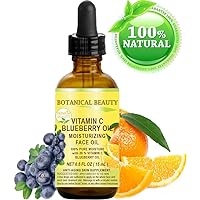 VITAMIN C BLUEBERRY Oil Moisturizing Face Oil Anti-Aging Regenerating Nourishing 20% Vitamin C and 100% Pure Blueberry Seed Oil 0.5 Fl. Oz - 15 ml by Botanical Beauty