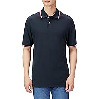 Amazon Essentials Men's Regular-Fit Cotton Pique Polo Shirt (Available in Big & Tall), Black Red White Thin Stripe, Small